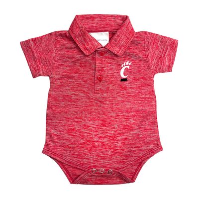 Two Feet Ahead Cincinnati Bearcats Space Dye Short Sleeve Golf Polo Baby Bodysuit Creeper Newborn Infants (Cincinnati Bearcats, 0-3 Months)