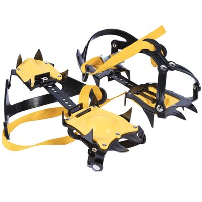Alomejor 10 Teeth Crampons, Strong Steel Ice Grips, Good Traction on Ice and Snow Adjustable Strap for Hiking