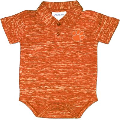 Two Feet Ahead Clemson Space Dye Short Sleeve Golf Polo Baby Bodysuit Creeper Newborn Infants (Clemson, 6 Months)