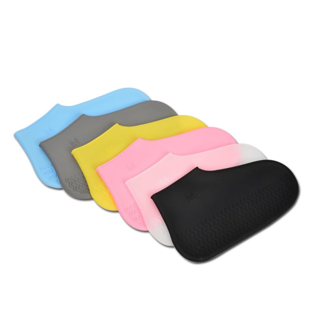 PartyKindom Rainproof Skid-proof 3 Pair Adult Overshoes Silicone Boot Protectors for Wet Weather Flexible Size s