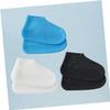 PartyKindom Rainproof Skid-proof 3 Pair Adult Overshoes Silicone Boot Protectors for Wet Weather Flexible Size s view 4