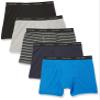 Calvin Klein Kids Boys' Modern Cotton Boxer Brief Underwear 5-Pack, Black Stripe, Medium view 1