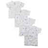 Bambini NC-0205S Unisex Infant Side Snap Short Sleeve Shirt, White - Small - Pack of 4 view 1