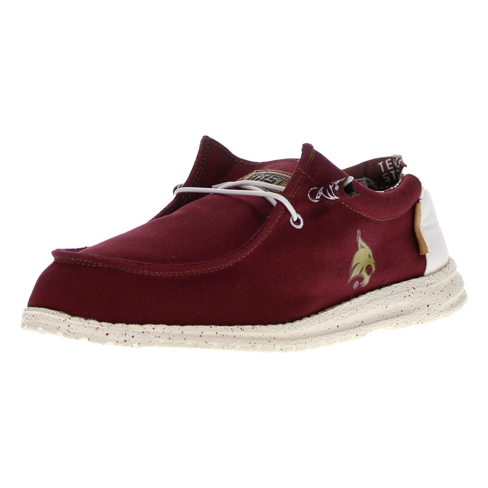 Vaccari Men's Nate Maroon/White TSU Bobcats Slip-On Loafers | Comfortable & Light-Weight Casual Shoes - Size 10
