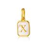 CAITLYNMINIMALIST 18K Gold Mother of Pearl Alphabet Letter Initial Charm Bead Pendant for Bracelet Necklace & Earrings (X) view 1