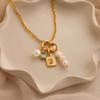 CAITLYNMINIMALIST 18K Gold Mother of Pearl Alphabet Letter Initial Charm Bead Pendant for Bracelet Necklace & Earrings (X) view 3