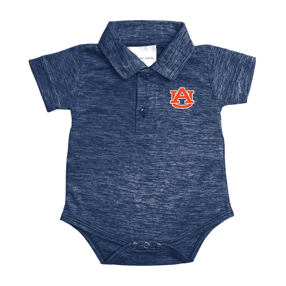 Two Feet Ahead Auburn Space Dye Short Sleeve Golf Polo Baby Bodysuit Creeper Newborn Infants (Auburn, 6 Months)