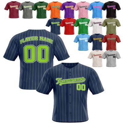 Custom Stripe Baseball Jerseys - Personalized Pinstripe Team Uniforms for Men, Women, Boys, Girls - Add Your Name, Number, Logo - Customized Baseball Shirts for Sports Fans, Teams, Events, Gifts