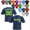 Custom Stripe Baseball Jerseys - Personalized Pinstripe Team Uniforms for Men, Women, Boys, Girls - Add Your Name, Number, Logo - Customized Baseball Shirts for Sports Fans, Teams, Events, Gifts view 1