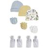 Bambini NC-0292 Boys Baby Caps Booties & Mittens White & Blue - Newborn - Pack of 8 view 1