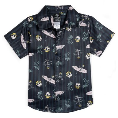 Disney Nightmare Before Christmas Jack Skellington Big Boys Hawaiian Button Down Shirt 14-16