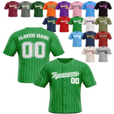 Custom Stripe Baseball Jerseys - Personalized Pinstripe Team Uniforms for Men, Women, Boys, Girls - Add Your Name, Number, Logo - Customized Baseball Shirts for Sports Fans, Teams, Events, Gifts