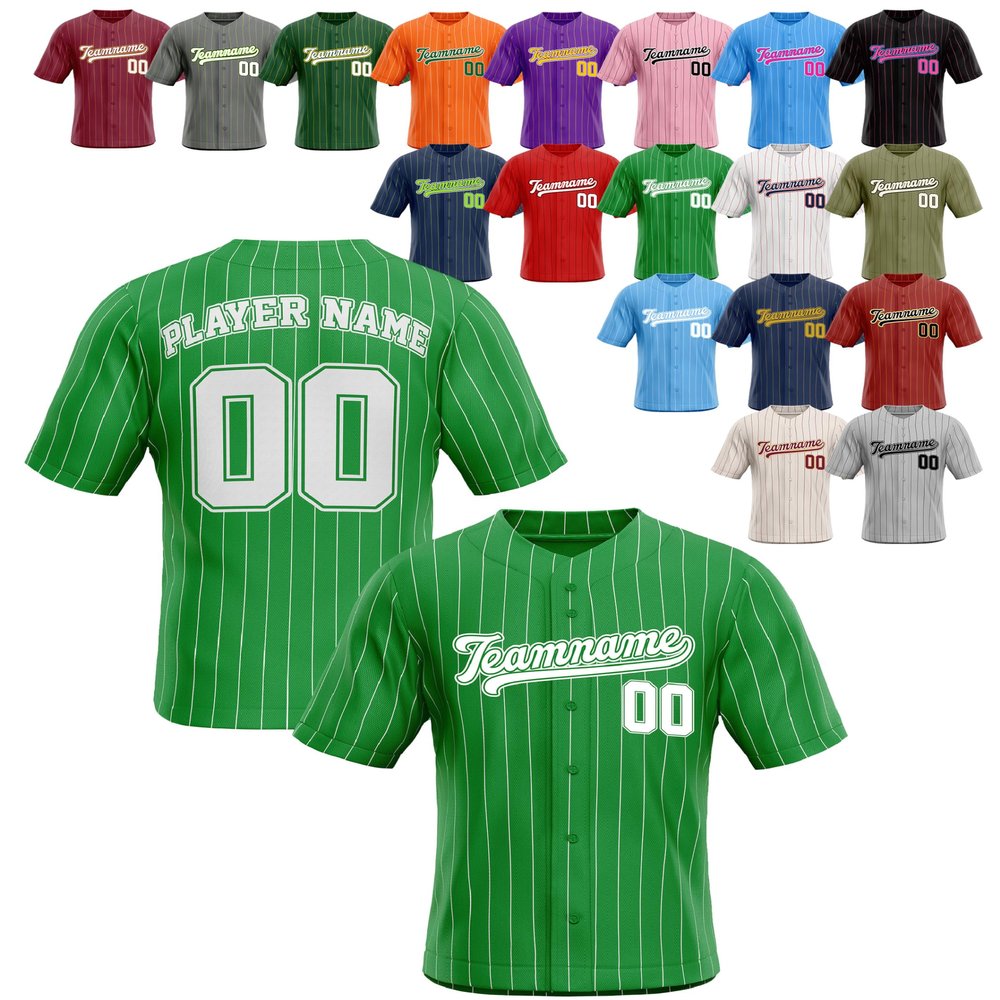 Custom Stripe Baseball Jerseys - Personalized Pinstripe Team Uniforms for Men, Women, Boys, Girls - Add Your Name, Number, Logo - Customized Baseball Shirts for Sports Fans, Teams, Events, Gifts