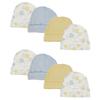 Bambini NC-0260 Boys Baby Caps White & Blue - Newborn - Pack of 8 view 1