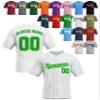 Custom Stripe Baseball Jerseys - Personalized Pinstripe Team Uniforms for Men, Women, Boys, Girls - Add Your Name, Number, Logo - Customized Baseball Shirts for Sports Fans, Teams, Events, Gifts view 1