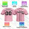 Custom Stripe Baseball Jerseys - Personalized Pinstripe Team Uniforms for Men, Women, Boys, Girls - Add Your Name, Number, Logo - Customized Baseball Shirts for Sports Fans, Teams, Events, Gifts view 4