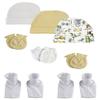 Bambini NC-0303 Baby Boy Baby Girl Unisex Infant Caps Booties & Mittens White - Newborn - Pack of 8 view 1