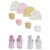 Bambini NC-0271 Girls Baby Caps Booties & Mittens White & Pink - Newborn - Pack of 10 view 1