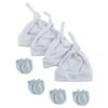 Bambini NC-0939 Boys Knotted Caps & Mittens Set White & Blue - Newborn - 8 Piece view 1