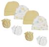 Bambini NC-0283 Baby Boy Baby Girl Unisex Infant Caps & Mittens White - Newborn - Pack of 8 view 1