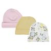 Bambini NC-0350 Baby Girls Caps White & Pink - Newborn - Pack of 3 view 1