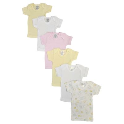 Bambini NC-0492NB Unisex Baby 6 Piece Shirts, White - Newborn