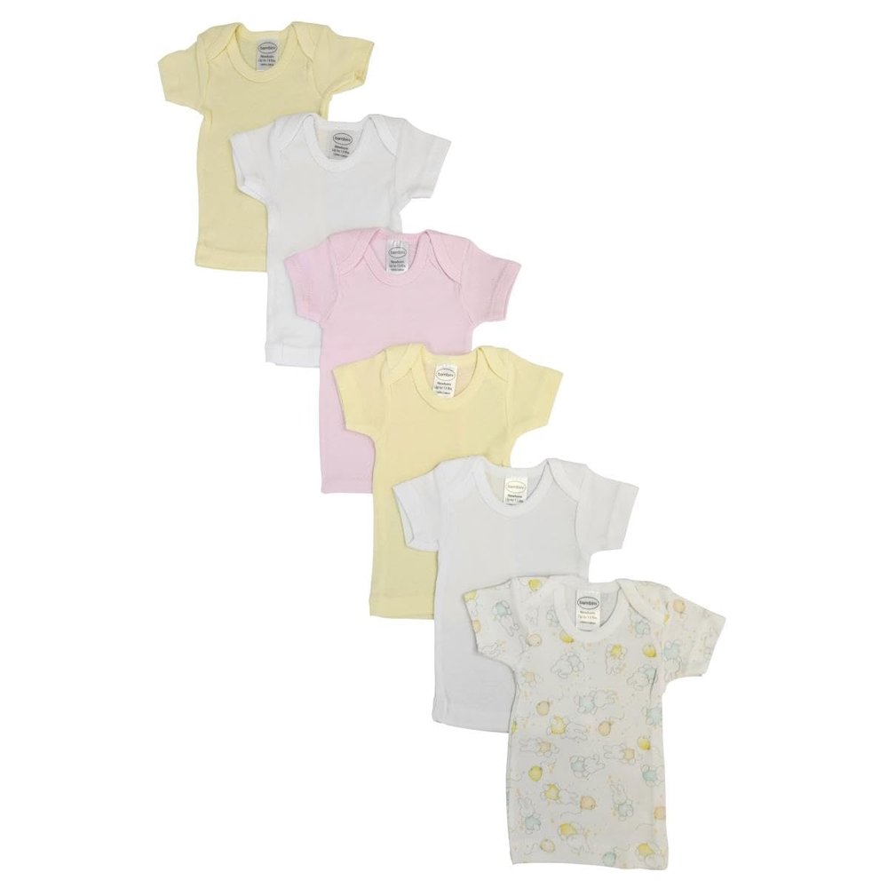 Bambini NC-0492NB Unisex Baby 6 Piece Shirts, White - Newborn