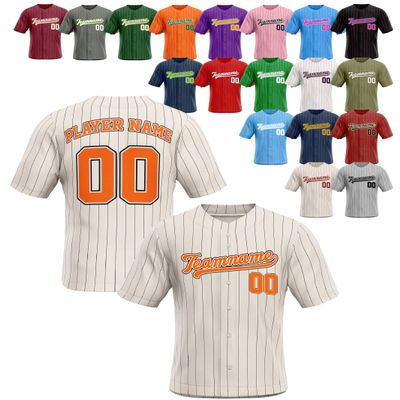 Custom Stripe Baseball Jerseys - Personalized Pinstripe Team Uniforms for Men, Women, Boys, Girls - Add Your Name, Number, Logo - Customized Baseball Shirts for Sports Fans, Teams, Events, Gifts