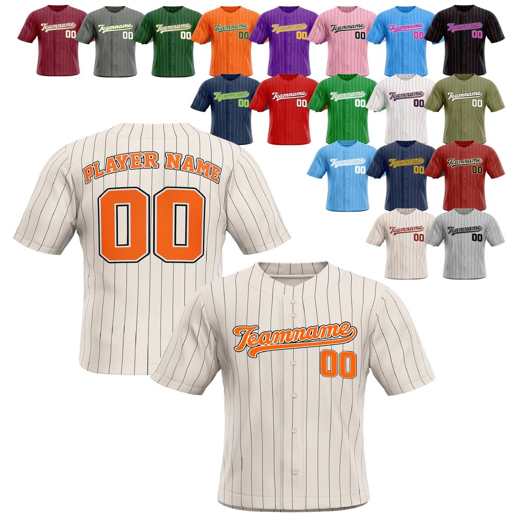 Custom Stripe Baseball Jerseys - Personalized Pinstripe Team Uniforms for Men, Women, Boys, Girls - Add Your Name, Number, Logo - Customized Baseball Shirts for Sports Fans, Teams, Events, Gifts