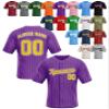 Custom Stripe Baseball Jerseys - Personalized Pinstripe Team Uniforms for Men, Women, Boys, Girls - Add Your Name, Number, Logo - Customized Baseball Shirts for Sports Fans, Teams, Events, Gifts view 1