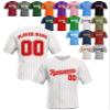 Custom Stripe Baseball Jerseys - Personalized Pinstripe Team Uniforms for Men, Women, Boys, Girls - Add Your Name, Number, Logo - Customized Baseball Shirts for Sports Fans, Teams, Events, Gifts view 1