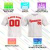 Custom Stripe Baseball Jerseys - Personalized Pinstripe Team Uniforms for Men, Women, Boys, Girls - Add Your Name, Number, Logo - Customized Baseball Shirts for Sports Fans, Teams, Events, Gifts view 4