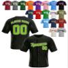 Custom Stripe Baseball Jerseys - Personalized Pinstripe Team Uniforms for Men, Women, Boys, Girls - Add Your Name, Number, Logo - Customized Baseball Shirts for Sports Fans, Teams, Events, Gifts view 1