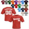 Custom Stripe Baseball Jerseys - Personalized Pinstripe Team Uniforms for Men, Women, Boys, Girls - Add Your Name, Number, Logo - Customized Baseball Shirts for Sports Fans, Teams, Events, Gifts view 1
