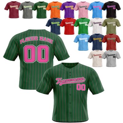 Custom Stripe Baseball Jerseys - Personalized Pinstripe Team Uniforms for Men, Women, Boys, Girls - Add Your Name, Number, Logo - Customized Baseball Shirts for Sports Fans, Teams, Events, Gifts