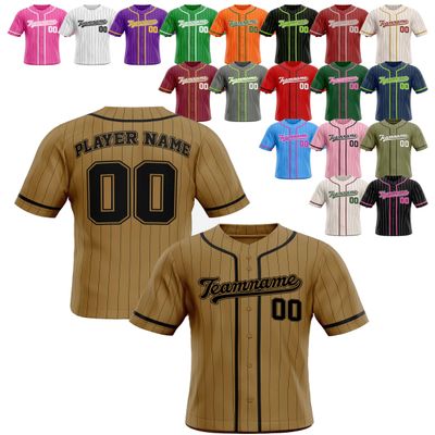 Custom Stripe Baseball Jerseys - Personalized Pinstripe Team Uniforms for Men, Women, Boys, Girls - Add Your Name, Number, Logo - Customized Baseball Shirts for Sports Fans, Teams, Events, Gifts