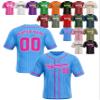 Custom Stripe Baseball Jerseys - Personalized Pinstripe Team Uniforms for Men, Women, Boys, Girls - Add Your Name, Number, Logo - Customized Baseball Shirts for Sports Fans, Teams, Events, Gifts view 1