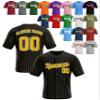 Custom Stripe Baseball Jerseys - Personalized Pinstripe Team Uniforms for Men, Women, Boys, Girls - Add Your Name, Number, Logo - Customized Baseball Shirts for Sports Fans, Teams, Events, Gifts view 1