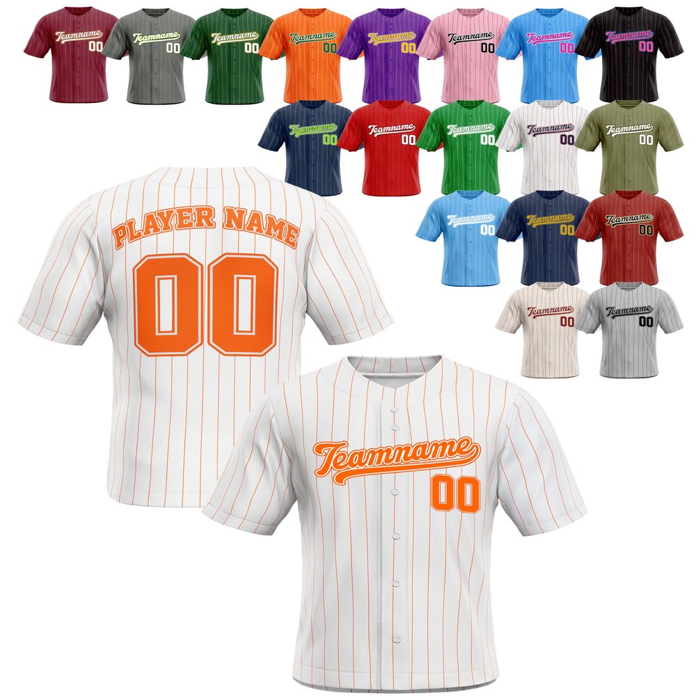 Custom Stripe Baseball Jerseys - Personalized Pinstripe Team Uniforms for Men, Women, Boys, Girls - Add Your Name, Number, Logo - Customized Baseball Shirts for Sports Fans, Teams, Events, Gifts