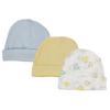 Bambini NC-0258 Boys Baby Caps White & Blue - Newborn - Pack of 3 view 1