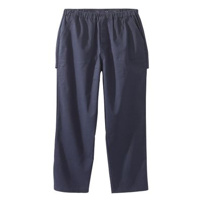 Silverts Men's Open Back Magnetic Fly Pants - Adaptive Clothing for Elderly Daily Living - Senior Dressing Mobility Aid for Disabled - Snap Buttons and Elastic Waist Pants - Navy LGE