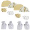 Bambini NC-0335 Baby Boy Baby Girl Unisex Infant Caps Booties & Mittens White - Newborn - Pack of 10 view 1