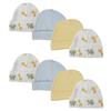 Bambini NC-0371 Baby Boys Caps White & Blue - Newborn - Pack of 8 view 1