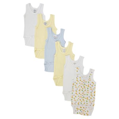 Bambini Baby Boy 6 Pc One Piece and Tank Tops, Small, White