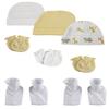 Bambini NC-0390 Baby Boy Baby Girl Unisex Infant Caps Booties & Mittens White - Newborn - Pack of 8 view 1