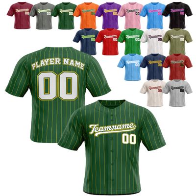 Custom Stripe Baseball Jerseys - Personalized Pinstripe Team Uniforms for Men, Women, Boys, Girls - Add Your Name, Number, Logo - Customized Baseball Shirts for Sports Fans, Teams, Events, Gifts