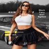 Avidlove Women's Pleated Mini Skirt Lace High Waisted Ruffles Lingerie Short Skirts Black view 4