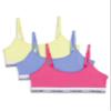 Calvin Klein Kids Girls' Cropped Cotton Cami Bralette 3-Pack, Shocking Pink/Hydrangea/Energy, Small view 1
