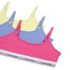 Calvin Klein Kids Girls' Cropped Cotton Cami Bralette 3-Pack, Shocking Pink/Hydrangea/Energy, Small view 2