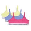 Calvin Klein Kids Girls' Cropped Cotton Cami Bralette 3-Pack, Shocking Pink/Hydrangea/Energy, Small view 3